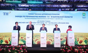 Tập đoàn TH chính thức đưa vào vận hành Nhà máy chế biến sữa tươi sạch TH tại Liên bang Nga