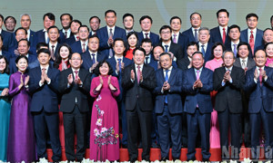 Chùm ảnh: Chủ tịch nước Lương Cường dự Lễ công bố về sắp xếp các đơn vị hành chính cấp xã của thành phố Hà Nội