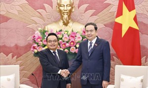 Chủ tịch Quốc hội Trần Thanh Mẫn tiếp Chủ tịch Kiểm toán Nhà nước Lào