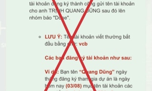 Cảnh báo thủ đoạn lừa đảo mạo danh Vietcombank tuyển dụng dự án an sinh xã hội