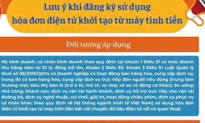 INFOGRAPHIC: Lưu ý khi đăng ký sử dụng hóa đơn điện tử khởi tạo từ máy tính tiền
