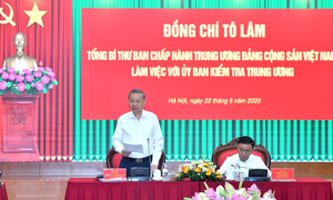 Chùm ảnh: Tổng Bí thư Tô Lâm làm việc với Ủy ban Kiểm tra Trung ương