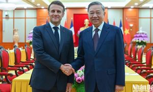 Chùm ảnh: Tổng Bí thư Tô Lâm tiếp Tổng thống Pháp Emmanuel Macron