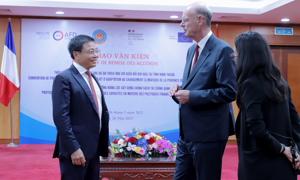 Chùm ảnh: Bộ trưởng Nguyễn Văn Thắng tiếp Bộ trưởng Bộ Kinh tế, Tài chính, Chủ quyền công nghiệp và Số hóa Cộng hòa Pháp Eric Lombard