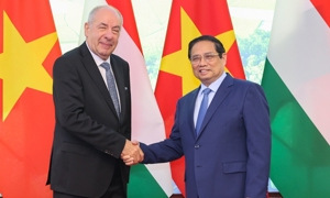 Thủ tướng Phạm Minh Chính hội kiến Tổng thống Hungary
