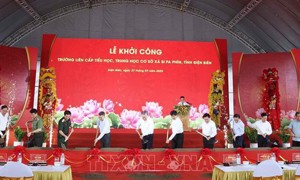 Tổng Bí Thư Tô Lâm dự Lễ khởi công Trường liên cấp Tiểu học, THCS xã Si Pa Phìn, tỉnh Điện Biên