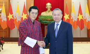 Tổng Bí thư Tô Lâm tiếp Quốc vương Bhutan