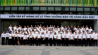 VCBC diễn tập xử lý tình huống bảo vệ an toàn hàng đặc biệt