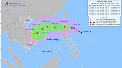 Bão Yinxing đang hướng vào Biển Đông