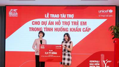 Generali tài trợ 2,5 tỷ đồng cho dự án bảo vệ trẻ em trong tình huống khẩn cấp