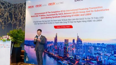Gelex công bố hoàn tất giao dịch tài chính quốc tế được bảo lãnh bởi SACE trị giá 79 triệu USD