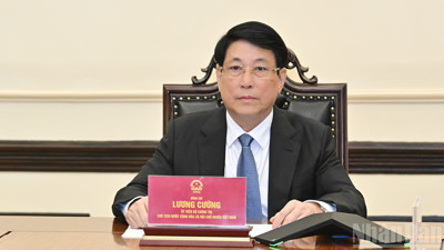 Chùm ảnh: Chủ tịch nước Lương Cường điện đàm với Tổng thống Hàn Quốc Lee Jae Myung
