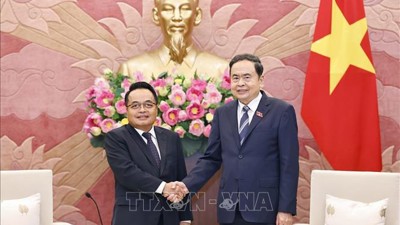 Chủ tịch Quốc hội Trần Thanh Mẫn tiếp Chủ tịch Kiểm toán Nhà nước Lào