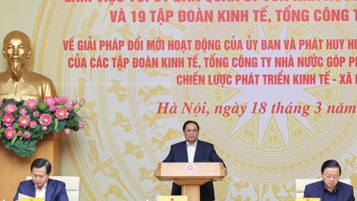 Thủ tướng chủ trì hội nghị với Ủy ban Quản lý vốn nhà nước tại doanh nghiệp và 19 tập đoàn, tổng công ty
