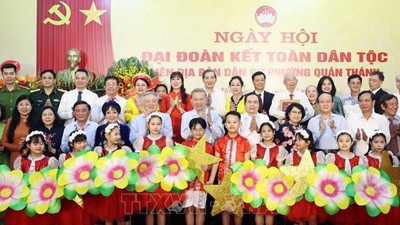 Tổng Bí thư Tô Lâm dự Ngày hội Đại đoàn kết toàn dân tộc tại phường Quán Thánh, Hà Nội