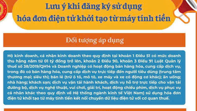 INFOGRAPHIC: Lưu ý khi đăng ký sử dụng hóa đơn điện tử khởi tạo từ máy tính tiền