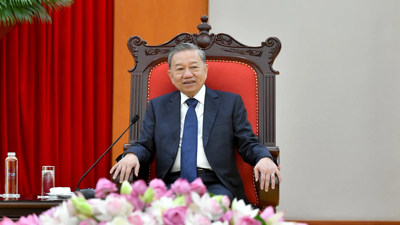 Chùm ảnh: Tổng Bí thư Tô Lâm tiếp Phó Tổng thư ký thứ nhất Đảng Đại hội Dân tộc Phi của Nam Phi
