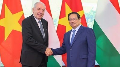 Thủ tướng Phạm Minh Chính hội kiến Tổng thống Hungary