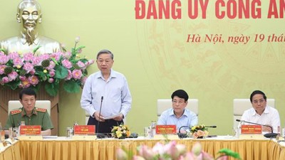 Tổng Bí thư Tô Lâm dự Hội nghị Đảng ủy Công an Trung ương 6 tháng đầu năm 2025