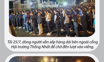 TP. Hồ Chí Minh: Dòng người xếp hàng dài vào viếng Tổng Bí thư Nguyễn Phú Trọng