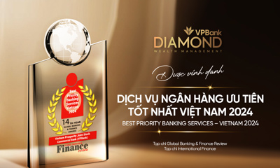 VPBank Diamond được chọn là dịch vụ ngân hàng ưu tiên tốt nhất Việt Nam