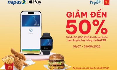 NAPAS Apple Pay: ưu đãi 50% khi thanh toán từ McDonald's
