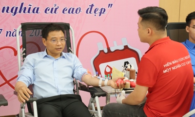 Chùm ảnh: Sôi nổi ngày hội hiến máu tình nguyện tại Bộ Tài chính