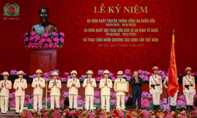 Lãnh đạo Đảng, Nhà nước dự lễ kỷ niệm 80 năm Ngày truyền thống Công an nhân dân và đón nhận Huân chương Sao Vàng lần thứ 5