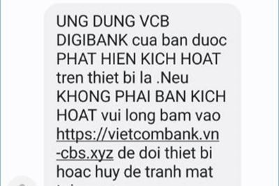 Cảnh báo giả mạo SMS thương hiệu Vietcombank