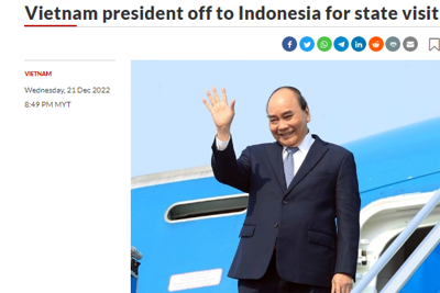 Truyền thông quốc tế hoan nghênh chuyến thăm Indonesia của Chủ tịch nước