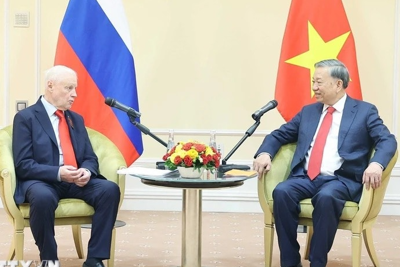 Tổng Bí thư Tô Lâm gặp Chủ tịch Đảng Nước Nga Công bằng - Những người yêu nước - Vì sự thật