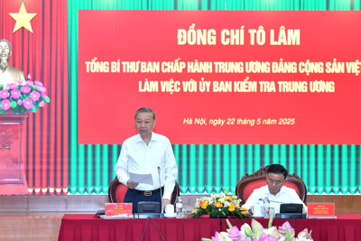 Chùm ảnh: Tổng Bí thư Tô Lâm làm việc với Ủy ban Kiểm tra Trung ương