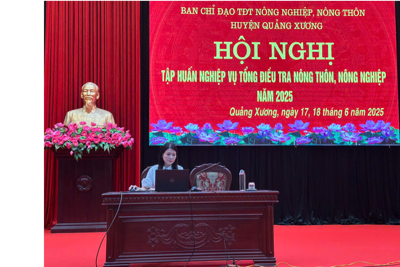 Quảng Xương hoàn tất công tác tập huấn nghiệp vụ, sẵn sàng cho Tổng điều tra Nông thôn, Nông nghiệp năm 2025 Quảng Xương hoàn tất công tác tập huấn nghiệp vụ, sẵn sàng cho Tổng điều tra Nông thôn, Nông nghiệp năm 2025