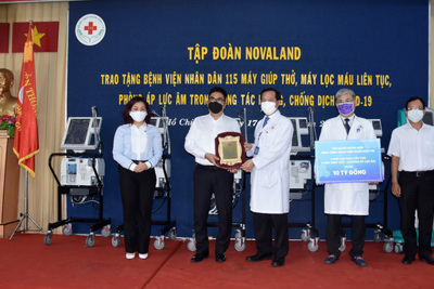 Novaland tặng trang thiết bị y tế đến Bệnh viện Nhân dân 115