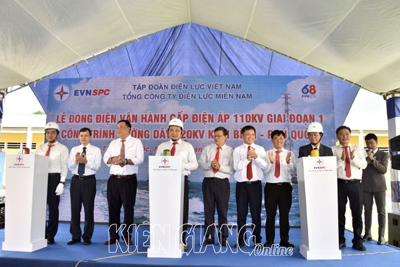 Đóng điện công trình đường dây 220kV vượt biển Kiên Bình - Phú Quốc