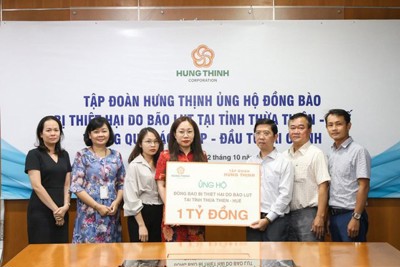 Tập đoàn Hưng Thịnh ủng hộ đồng bào Thừa Thiên-Huế 1 tỷ đồng
