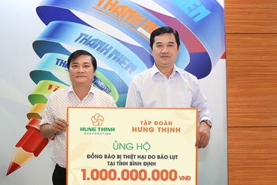 Tập đoàn Hưng Thịnh ủng hộ 1 tỷ đồng cho người dân bị bão lũ tại Bình Định