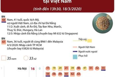 [Infographics] Thông tin về 68 ca mắc bệnh COVID-19 ở Việt Nam