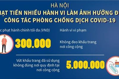 [Infographics] Hà Nội: Phạt tiền nhiều hành vi ảnh hưởng đến việc phòng chống dịch