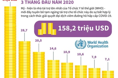 [Infographics] Đóng góp của các nước cho WHO 3 tháng đầu năm