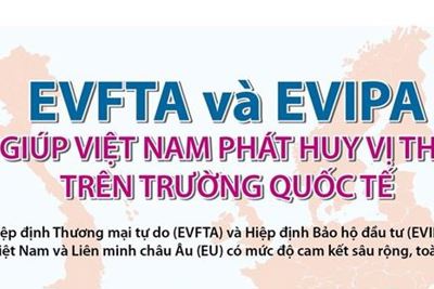 [Infographics] EVFTA và EVIPA giúp Việt Nam phát huy lợi thế trên trường quốc tế