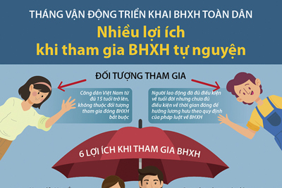 [Infographics] Tháng vận động triển khai BHXH toàn dân: Nhiều lợi ích khi tham gia BHXH tự nguyện