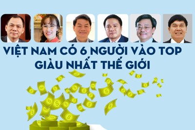 [Infographics] 6 tỉ phú USD người Việt vào top giàu nhất thế giới