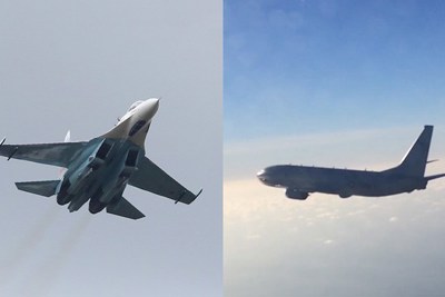 [Video] Tiêm kích Su-27 của Nga chặn máy bay P-8A Mỹ trên biển Baltics