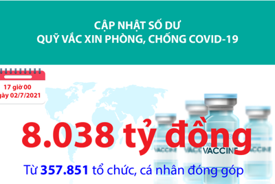 [Infographics] Quỹ Vắc xin phòng, chống Covid-19 đã tiếp nhận ủng hộ 8.038 tỷ đồng