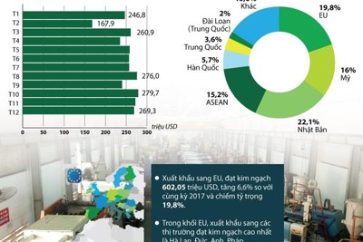 [Infographics] Thị trường xuất khẩu sản phẩm nhựa của Việt Nam