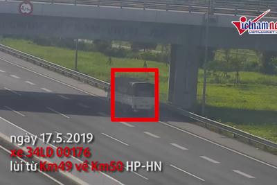 [Video] Cảnh báo tình trạng tài xế lùi xe nguy hiểm trên cao tốc Hà Nội - Hải Phòng