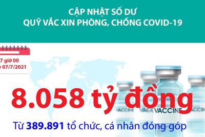 [Infographics] Quỹ Vắc xin phòng, chống Covid-19 đã tiếp nhận ủng hộ 8.058 tỷ đồng