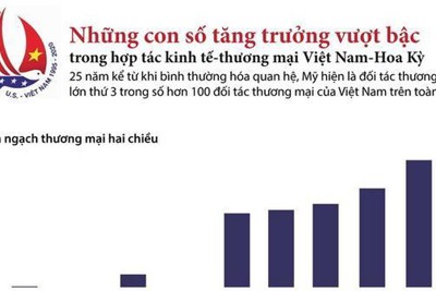 [Infographics] Những con số ấn tượng trong hợp tác thương mại Việt Nam-Hoa Kỳ