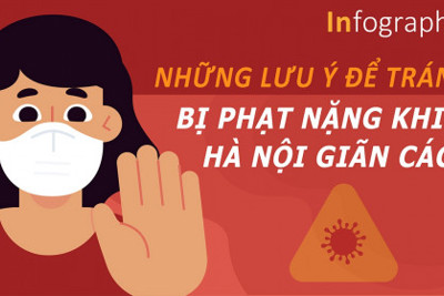 [Infographics] Những lưu ý để tránh bị phạt nặng khi Hà Nội giãn cách